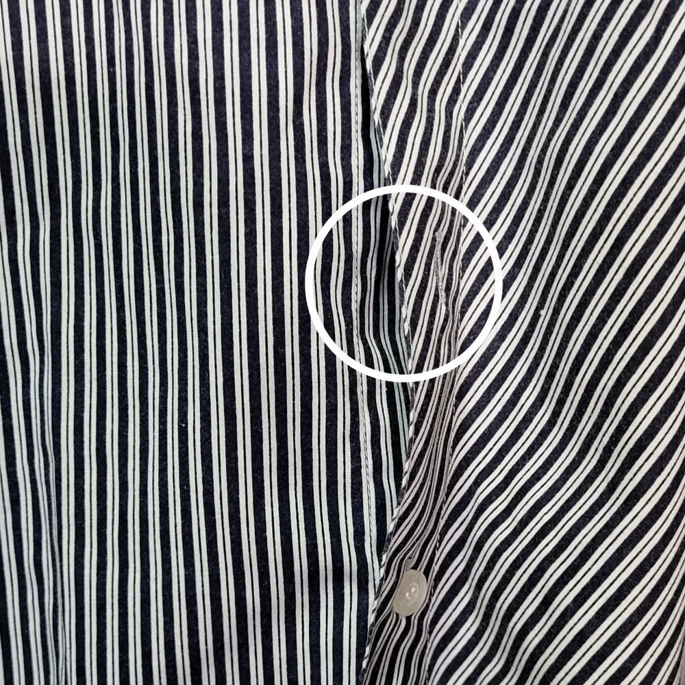 Dazinee Men's Black Striped Short Sleeve Button Down Shirt Size Large - Picture 3 of 6